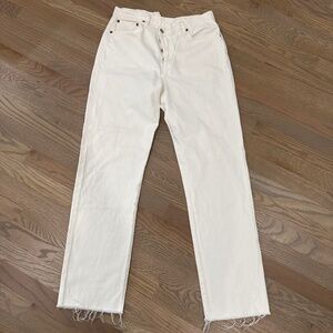 Agolde white button fly wide leg jeans Size 29